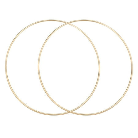 Uxcell 2Pcs Dream Catcher Rings, 9.8" Metal Hoops for Crafts Wreath Hoop Rings for Wall Hanging Crafts Home Decorations DIY Wedding Wreath Decor, Gold 9.5"