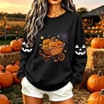 thumbnail image 2 of Uootdi Halloween Sweatshirts for Women Crew Neck Halloween Theme Graphic Womens Sweatshirt Relaxed Fit Holiday Party Womens Tops Gift, 2 of 8