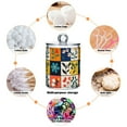 thumbnail image 6 of Yayeee 2 Pack Qtip Holder Bathroom Cotton Swab Canister with Lid Clear Dispenser Set, Floral Patterns, 6 of 6