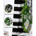thumbnail image 3 of Flower Wreath Kitchen Curtains Farmhouses Bow-Knot Black Stripes Cafe Short Curtains for Bathroom Blackout Window Curtain Grommet Small Window Treatment Tier Drapes for Bedroom Living Room 52"x45"x2, 3 of 9