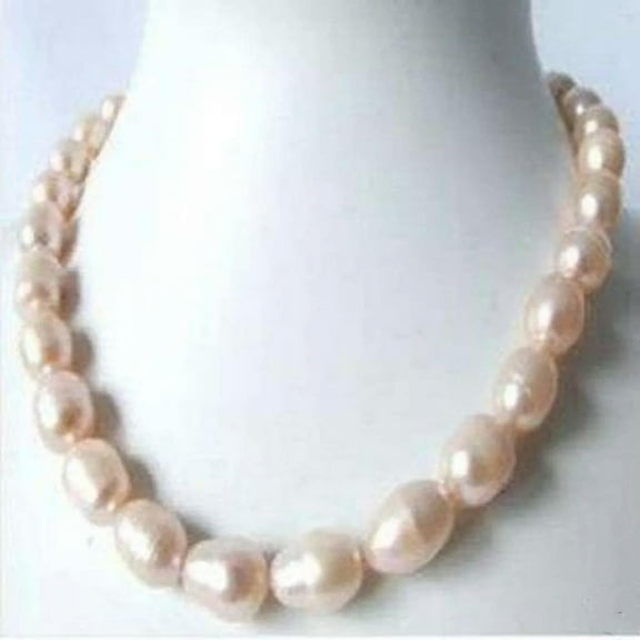 K-KED Genuine Huge 10-11mm Pink baroque pearl Necklace 18''