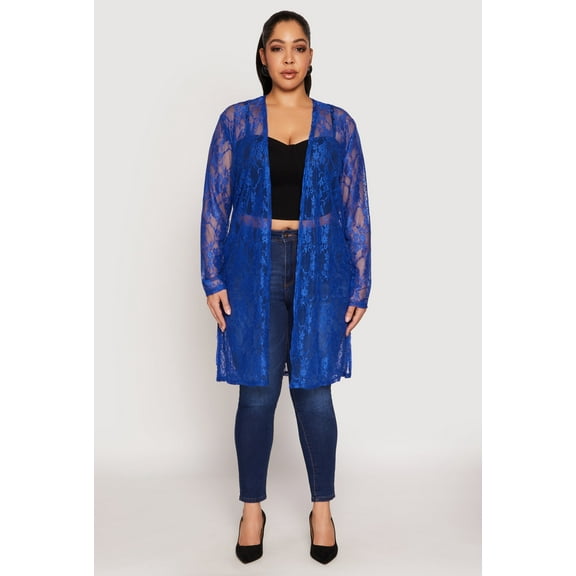 Womens Plus Size Lace Duster