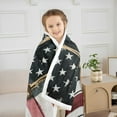 thumbnail image 6 of Sherpa American Flag Fleece Blanket for Bed, Sofa, Couch - Boxing Game Theme, Warm & Fuzzy - 40"x50", 6 of 7