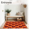 thumbnail image 3 of ODIKA 6'x9' Machine Washable Non-Slip Area Rug, Poinsettia Bloom Needle Punch Kit with Stamped Canvas & Hooping Frame High Traffic Rug, Orange, 636135, 3 of 7