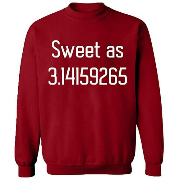 Unisex Crewneck Sweatshirt, Sweet As Pi, Slim Fit, Long Sleeve Sweater - Antiquee Cherry Small