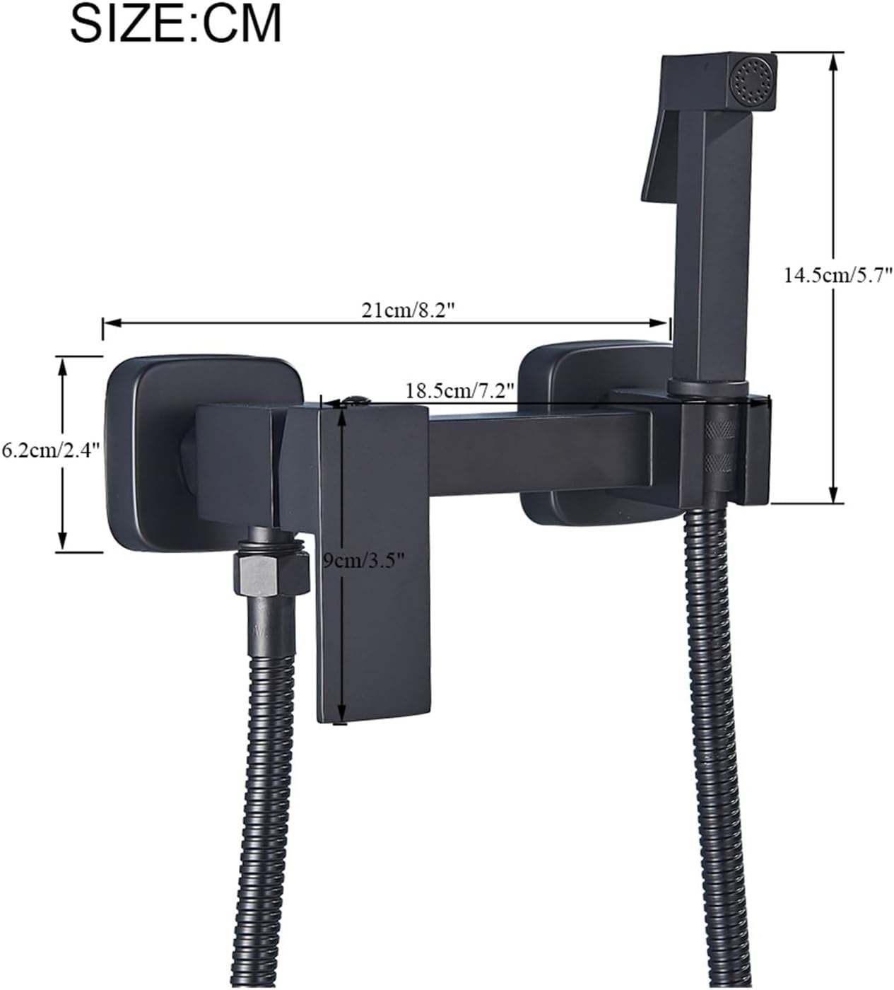 Brass Shower Tap Bidet Faucet Washer Mixer Muslim Shower Ducha Higienica Cold & Hot Water Mixer Crane Square Shower Spray