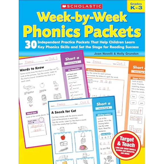 Pre-Owned Week-By-Week Phonics Packets: Grades K-3 (Paperback) 0545223040 9780545223041