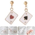 thumbnail image 2 of EeaseMX 1 par de pendientes de naipes colgantes, pendientes de botón, joyería creativa para las orejas, 2 of 8