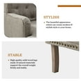 thumbnail image 3 of Wooden Armchairs set of 2 Nailhead Trim Carved Legs Comfy Accent Chair Tufted Back Home Living Room Grey, 3 of 6