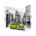 thumbnail image 3 of Ambesonne Sketchy Duvet Cover Sets, Cab in New York City, 2-King, Black Taupe Yellow, 3 of 7