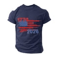 thumbnail image 6 of Shirts for Men Summer Independence Day Pullover 4th of July American Flag Travel Star T Shirts Crew Neck Short Sleeve Mens Shirts Big and Tall Dark Blue,XL, 6 of 6