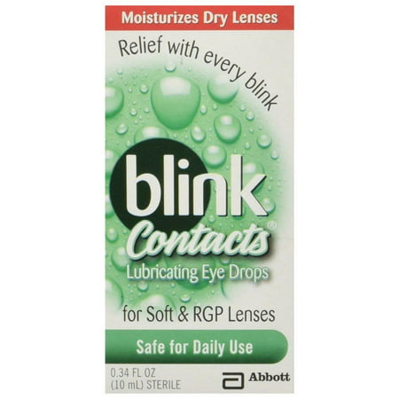 Blink Contacts Lubricating Eye Drops,10 mL (Pack of 2), Moisturizes your eyes with hyaluronate By AMO