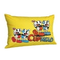 thumbnail image 2 of Cuphead Mugman Pillowcase Cushion Pillow Covers With Hidden Zipper Pillow Case Decor For Bed Dorm Sofa Couch Car 14"x20", 2 of 8