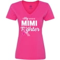 thumbnail image 3 of Inktastic Breast Cancer Awareness My Mimi is a Fighter Women's V-Neck T-Shirt, 3 of 5