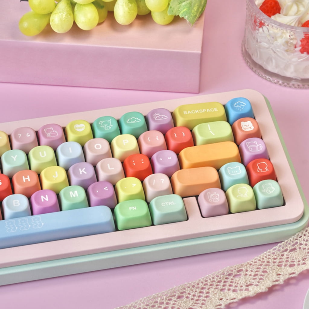 132Key Dyes Sublimated PBT Colorful Keycap Set For MX Mechanical Keyboards MOA Profile AntiShine