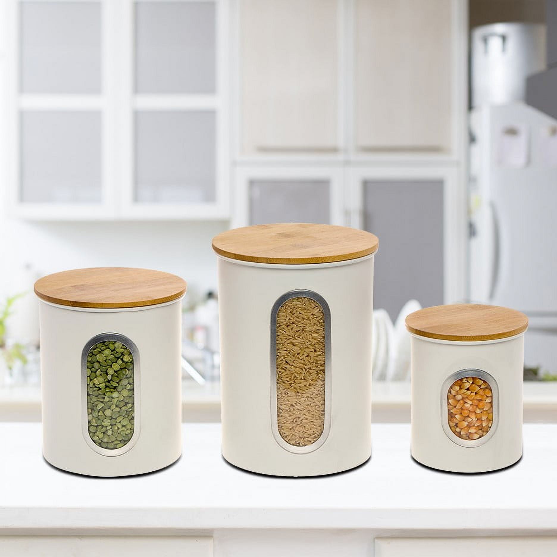 MCIRCO Kitchen Canisters Set, 7Pcs Airtight Glass Jars with Bamboo Lid –  SHANULKA Home Decor