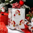 thumbnail image 6 of Christmas Wrapping Paper Roll - 17IN X 33FT - Silver Gift Wrap Paper Featuring Santa Claus Snowflake HO Reversible Gold Merry Christmas for Kids, Holiday, New Year, 6 of 13