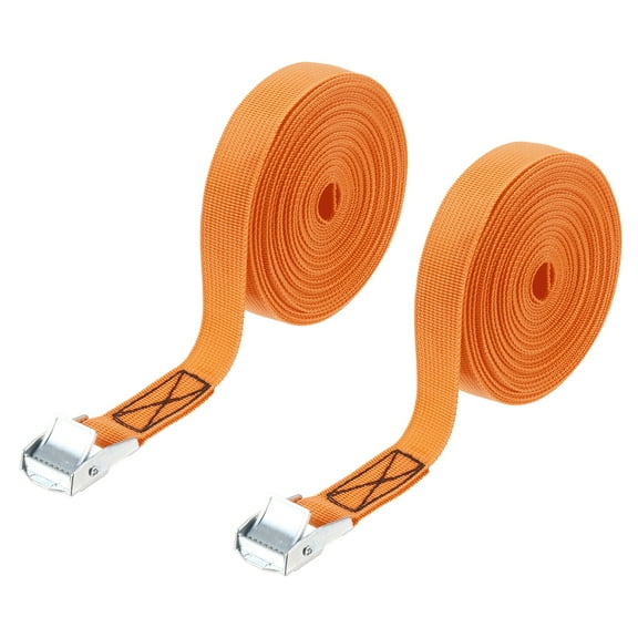Uxcell 1" x 26 ft Lashing Straps, 2 Pcs Tie Down Strap Cam Buckle Adjustable Ratchet Straps 551 lbs for Cargo Trucks Motorcycle, Orange