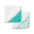 thumbnail image 4 of Spasilk Hooded Towel Set for Babies, Soft Terry Towel Set, Muslin Printed Hood, Pack of 2, Green Dots, 4 of 8