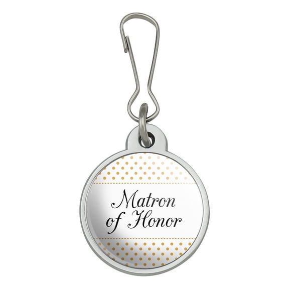 Matron of Honor Wedding Elegant Polka Dots Jacket Handbag Purse Luggage Backpack Zipper Pull Charm