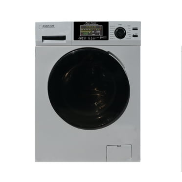 Equator Silver All-in-One Washer Dryer VENTED-DRY 30% FASTER than Condense 15lb 110V with Pet Cycle,Dual Fans and Adjustable Legs
