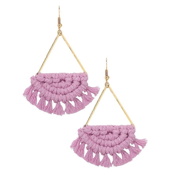 Bohemian Fan Shaped Earrings for Women – Lightweight Handwoven Jewelry for Beach, Parties, and Daily Wear – Unique Decorative Design for Birthdays