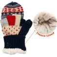 thumbnail image 3 of Winter Fingerless Gloves Mittens for Women Men Warm Wool Knitted Convertible Flip Top Mittens for Cold Weather, 3 of 6