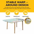 thumbnail image 4 of Easter Bunny Table Cloths for 3 Foot Rectangle Tables, Blue Easter Eggs Spring Floral Teal Wooden Patio Waterproof Elastic Fitted Tablecloths, Washable Rectangular Table Cover for Camping, 4 of 8