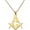 Gold, variant on Stainless Steel Masonic Emblem Freemason Style Pendant Necklace