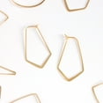 thumbnail image 3 of Humble Chic Geometric Chevron Threader Hoop Earrings - 18K Gold Plated - 1.5 inch, 3 of 9