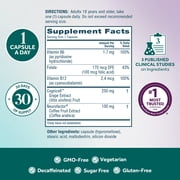 Neuriva Memory 3D Brain Supplements for Memory and Focus, Vitamin B12 & B6, Folic Acid, 30 Count Capsules