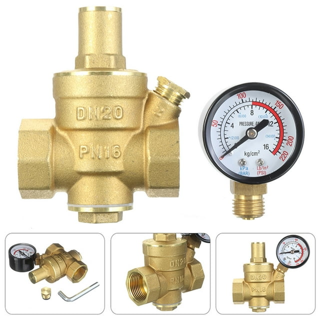 Liquidation! Rewenti DN20 Valves de Réduction de Pression d'Eau en Laiton Régulateur Réglable avec Manomètre