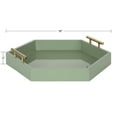 thumbnail image 2 of Kate and Laurel Lipton Modern Hexagon Tray, 18 x 18, Sage Green with Gold Handles, Midcentury Decorative Serving Tray for Storage and Display in Living Room Decor Scheme, 2 of 8