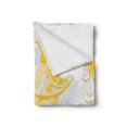 thumbnail image 2 of Daffodil Soft Flannel Fleece Throw Blanket, Daffodils on Ornate Background Floral Repeating Swirling Curves Spring Pattern, Cozy Plush for Indoor and Outdoor Use, 50" x 60", Grey Yellow, by Ambesonne, 2 of 5