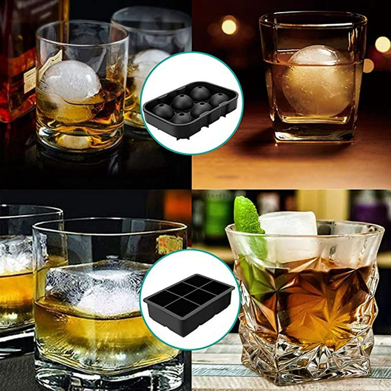 Skycarper 3-Pack Ice Cube Tray, Silicone Ice Cube Mold with Airtight Lid,  Reusable Safe Hex Ice Cube Mold for Cold Drinks, Whiskey, Cocktails, Food