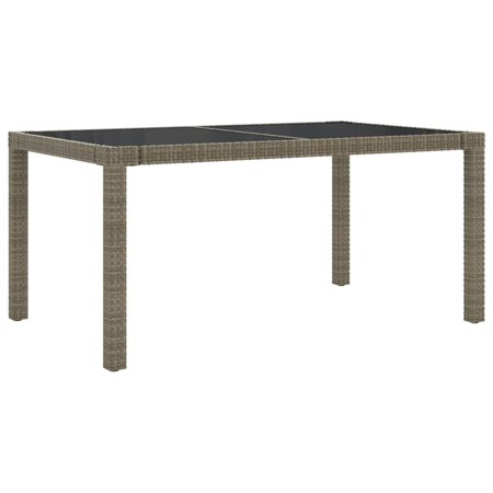 vidaXL Patio Table Tempered Glass and Poly Rattan Table 35.4 /59  Multi Colors
