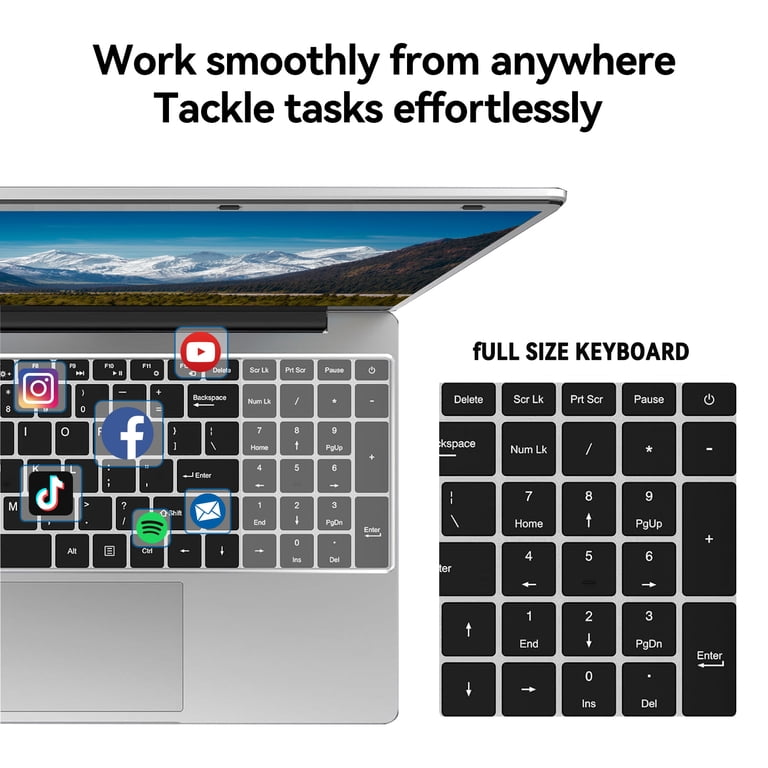 15.6 inch Windows 11 Pro Laptop Intel Processor N100 16GB RAM 1TB