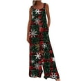 thumbnail image 6 of pstuiky Christmas Outfits for Women, Women Christmas Overalls Print Loose Adjustable Overalls Wide Leg Belt Pocket Overallschristmas Jumpsuit for Women, 6 of 9