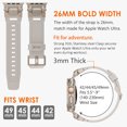thumbnail image 5 of Circoclve for Apple Watch Ultra 2 Band 49mm for Series 9/8/SE2/7/6/SE/5/4/3/2/1 45mm/44mm/42mm Durable Stainless Stee Metal Connector Band, Silicone Rugged Sport Replacement Band for Men, 5 of 5