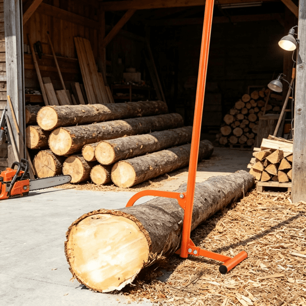 48 Inch Heavy Duty Timber Jack, Metal Handle Log Lifter with Adjustable Cant Hook, for Rolling & Lifting Logs Up to 15" Diameter