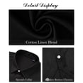 thumbnail image 5 of Camisa J.VER de lino de manga corta con botones para hombre, color negro, 4XL, 5 of 5