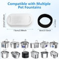thumbnail image 3 of Cat Water Fountain Filters, 16 Pack Cat Replacement Filters for Stainless Steel 3.2L/108oz & 2L/67oz Pet Fountain, Adjustable Water Flow Pet Fontaines Filter(8+8 Pack), 3 of 6