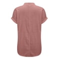 thumbnail image 5 of Womens Shirts Fashion Casual V Neck Button Short Sleeve T Shirt on Sale, 5 of 6