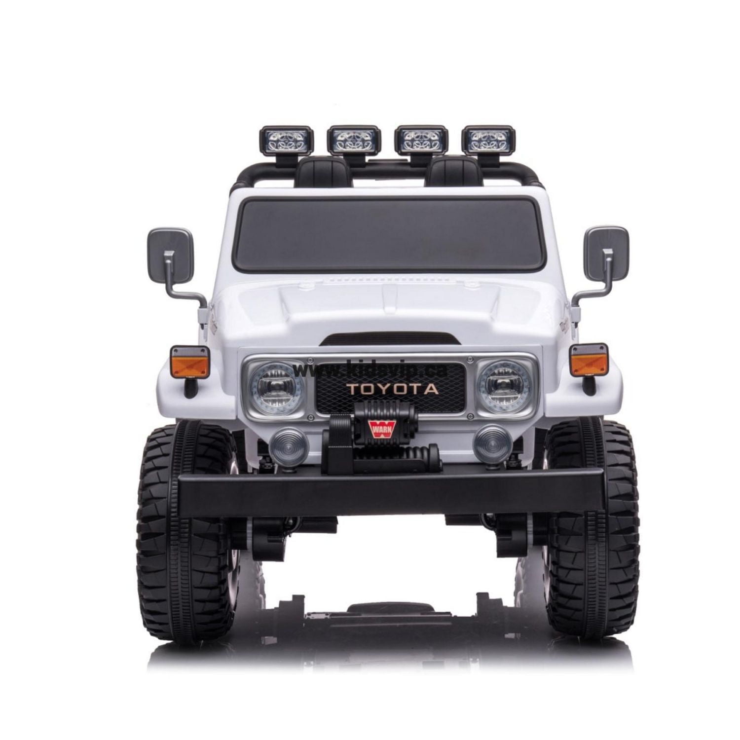 KidsVIP Licensed Toyota 2-Seater 24V Powered 4x4 Premium Ride-On Truck w/ Rubber Wheels, Music & Remote