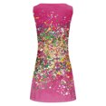 thumbnail image 5 of ICHUANYI Clearance Women's Fashion Sexy Vintage Round Neck Sleeveless Printed Round Dresses(Hot Pink, XL) ICHUANYI WER2023081011062, 5 of 5