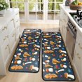 thumbnail image 4 of Kitchen Rugs Sets Of 2,Brown Mushroom Leaf Dark Blue Pattern Anti Fatigue Kitchen Mat Rugs Non Slip Washable,Decorative Kitchen Floor Mats for Kitchen,Sink,Laundry,17"x47"+17"x47", 4 of 5