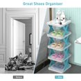 thumbnail image 3 of 5 Tier Narrow Shoe Racks, Space Saving Shoe Organizer, Multi-Purpose Vertical Shoe Storage for Entryway Bedroom Living Room Kitchen Bathroom, Easy Installation, Freely Combination, 3 of 5