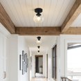 thumbnail image 3 of KCO Lighting Black Globe Semi Flush Mount Ceiling Light, Amber Glass Ceiling Light, Mid Century Modern Overhead Light, 3 of 8