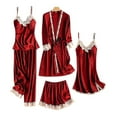 thumbnail image 1 of Pyjamas en Soie Glacée et Dentelle 10 Pcs/ensemble Doux pour la Peau, 1 of 2