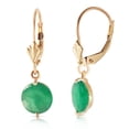 thumbnail image 2 of Galaxy Gold 14K Solid Gold Natural Emerald Leverback Earrings for Women - Yellow Gold Fine Jewelry, 2 of 3